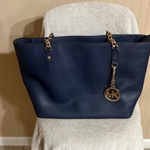 Michael Kors Navy Blue Tote Bag